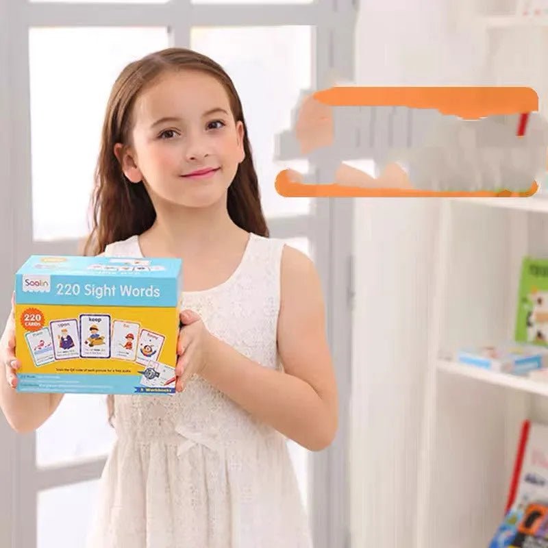 220 high frequency word gift box set with coated paper cards and 5 interactive workbooks for early childhood education