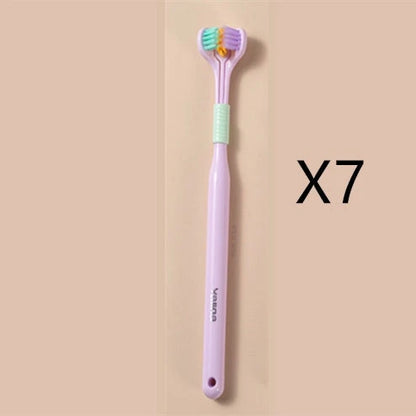 Soft Bristle Tri-Angle Toothbrush with customizable features for deep cleaning and travel convenience