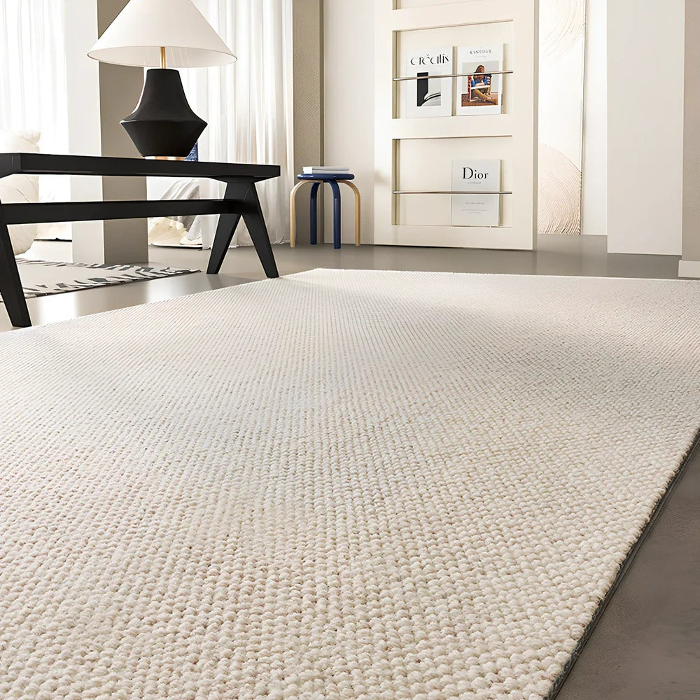 New Zealand wool woven carpet 140x200cm rectangular solid colour machine washable