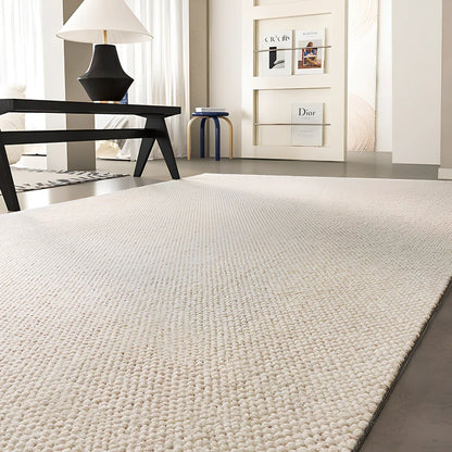 New Zealand wool woven carpet 140x200cm rectangular solid colour machine washable