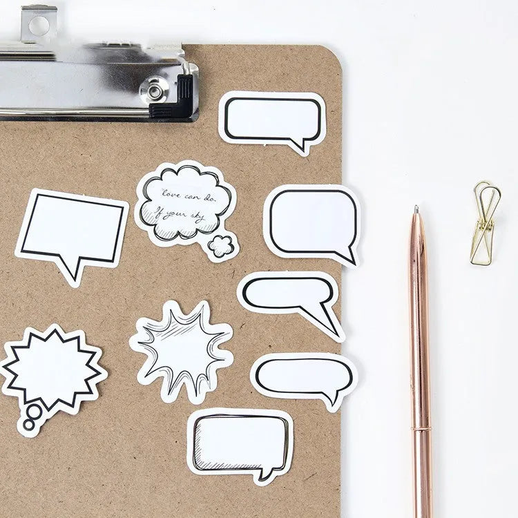 Momo Original boxed sticker set with 45 black and white bubble designs for journal decoration