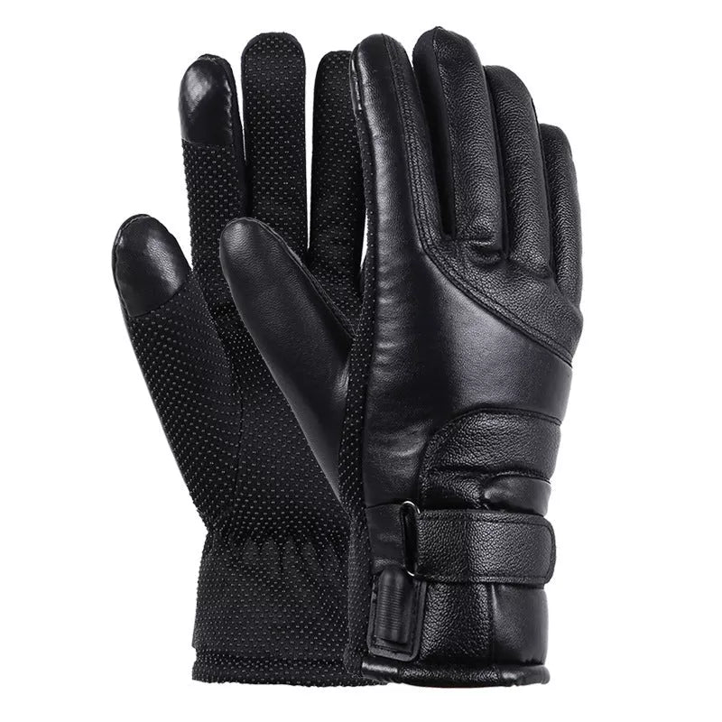Winter electric heated gloves with windproof and touch screen features
