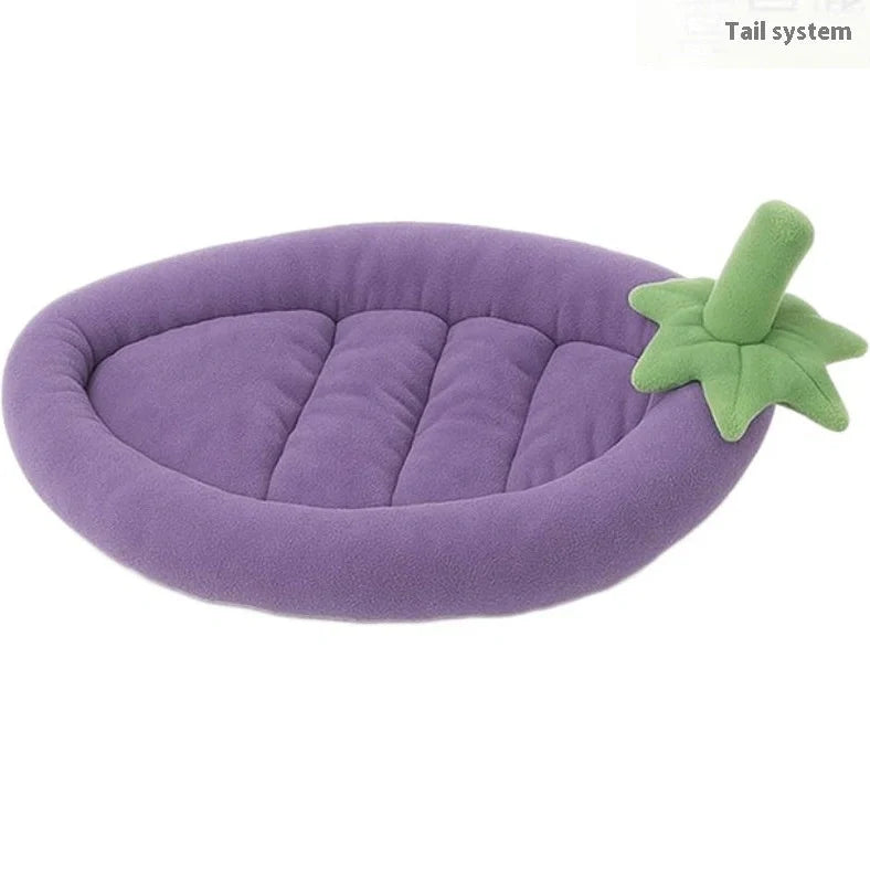 Universal removable washable dog mat in eggplant pet pad-brown colour showing cloth texture and rectangular shape
