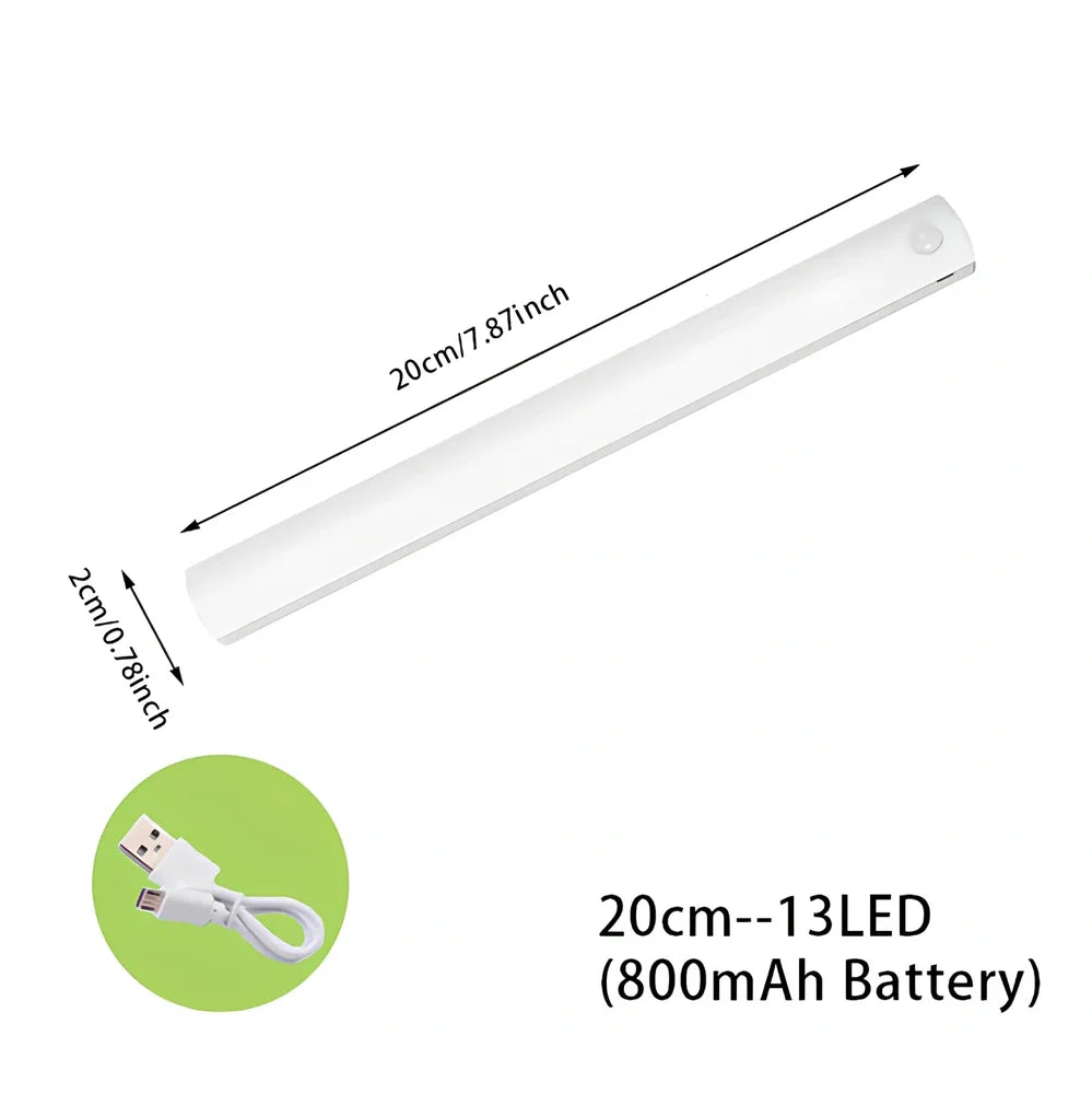 Stainless steel wireless LED motion sensor night light with magnetic wall mounting