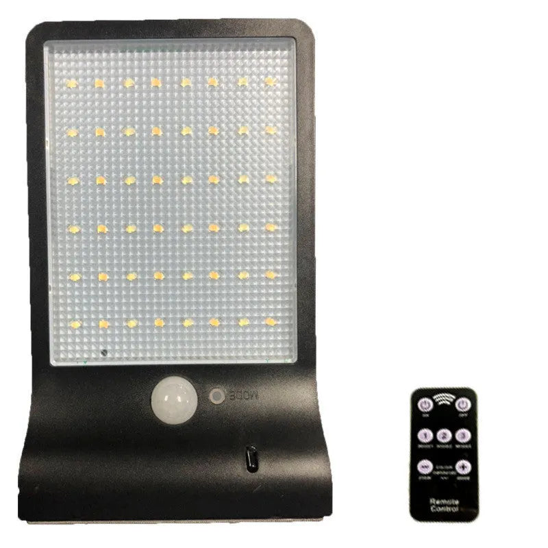 Black and white outdoor solar garden light with IP65 waterproof rating for courtyard and balcony lighting