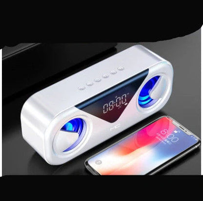 MC H9 Bluetooth Speaker Alarm Clock in various colors with temperature display and dual alarms