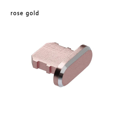 Aluminium alloy dust plug for iPhone Lightning charging port in various metallic colours.
