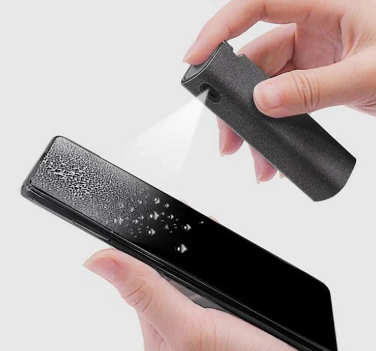 2-in-1 screen cleaner kit with microfiber cloth for dust and fingerprint removal on electronic devices
