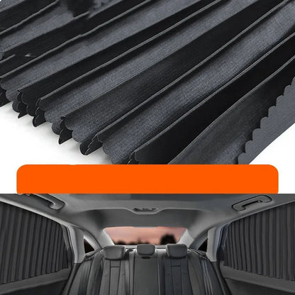 Auto retractable car sun curtain for windshield sunscreen protection in black colour