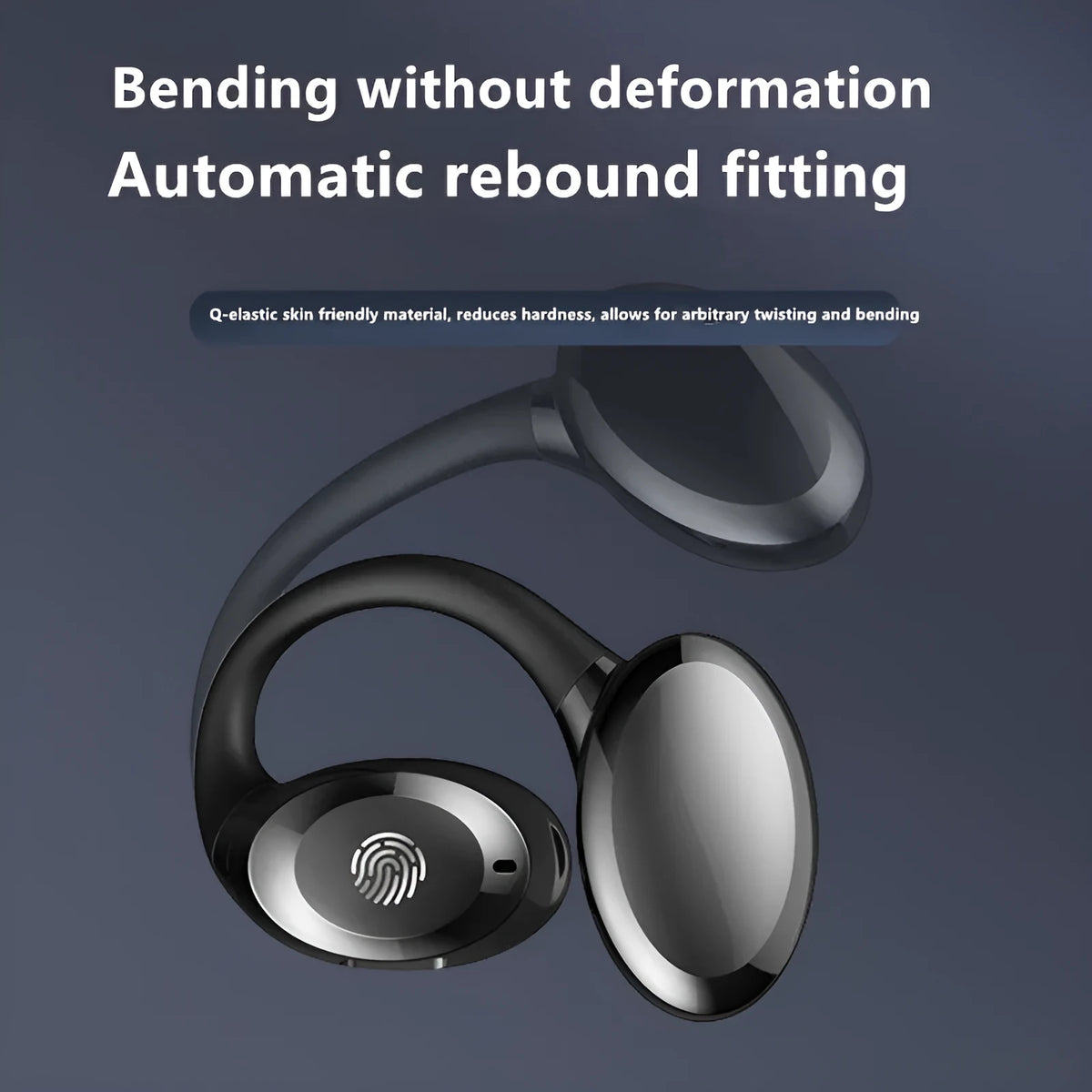 Bluetooth ear hook headset in black, white, orange, or air39, PC ABS, 10m range, Jerry chip.