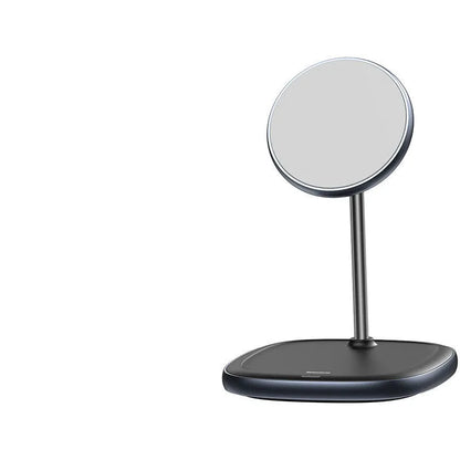 Swan magnetic wireless charging stand for iPhone 12 with 15W fast charging capability in black or white