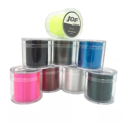 JOF500 meters ultra strength braided PE fishing line in various colors and sizes