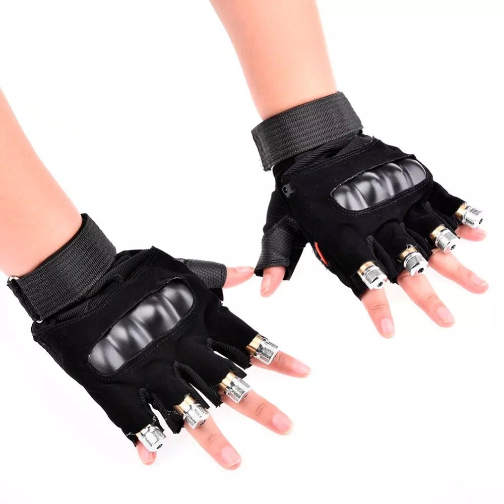 Stage Show Red Green Laser Gloves for dynamic performances with adjustable wrist