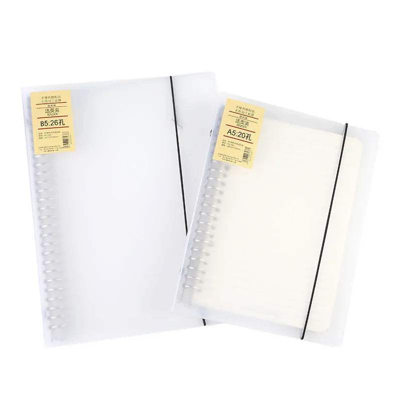 A5 and B5 26-hole horizontal line refill pad for looped ring binders