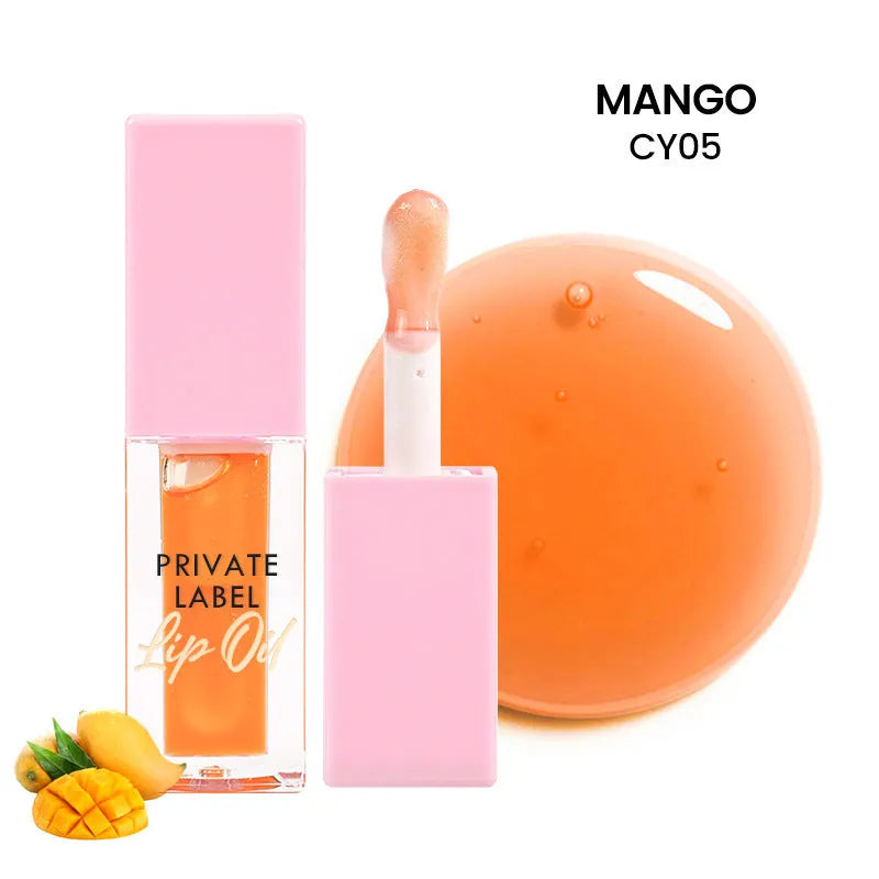 Women's simple natural transparent lip gloss tube with 6ml net content in fruity shades