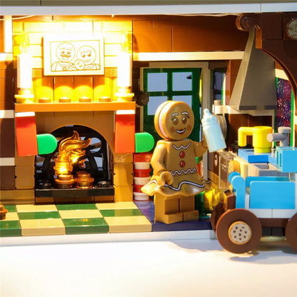 LED string light kit for building block gingerbread house compatible with model 10267