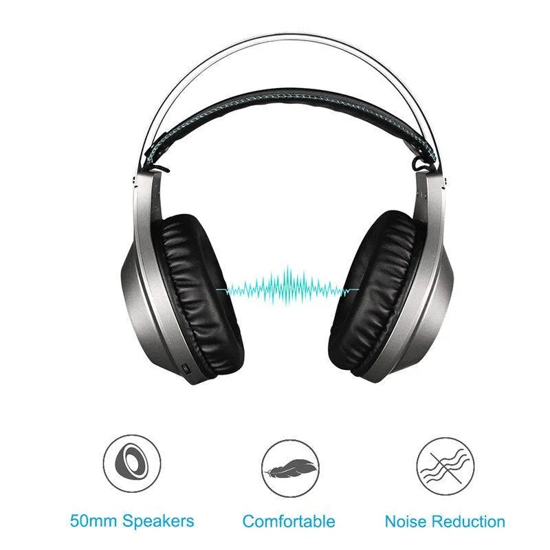 NUBWO N2 black gaming headset with microphone and adjustable headband