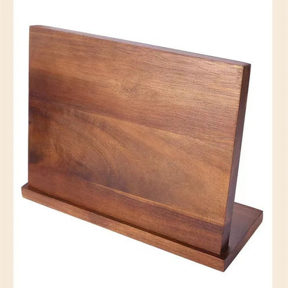 Solid wood magnetic knife holder in natural wood colour, wall mounted kitchen storage rack for knives
