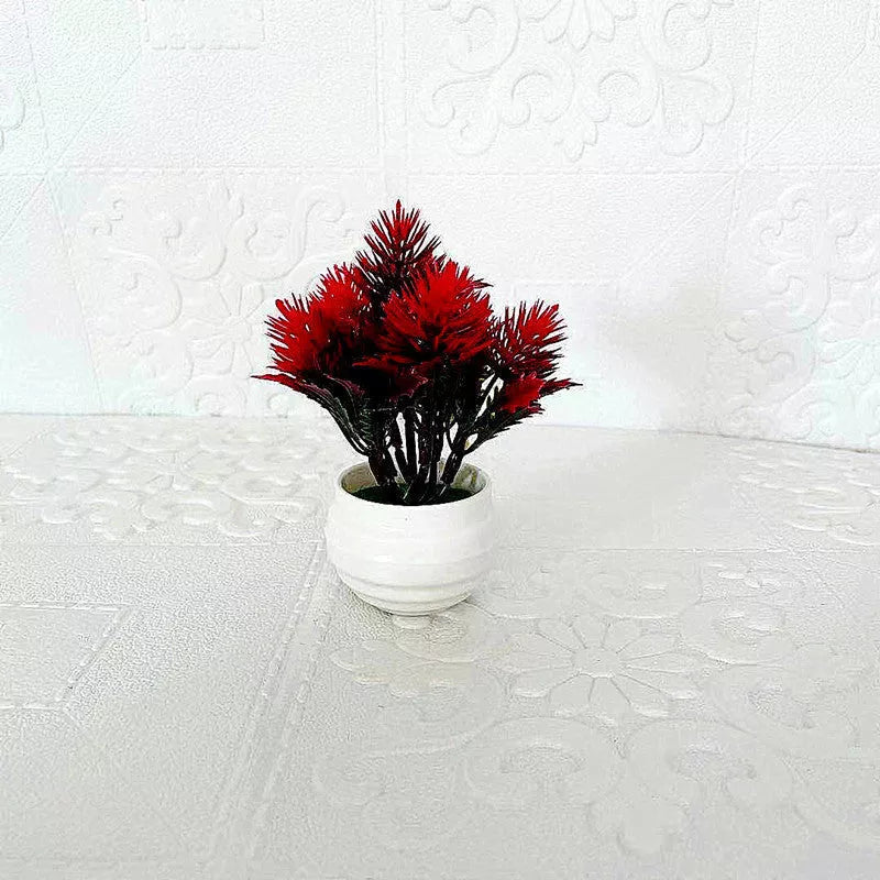 Simulated bonsai plant ornament in vibrant colors for home decor