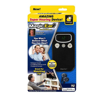 Brilliant coloured digital hearing aid amplifier with handheld FM radio-style design