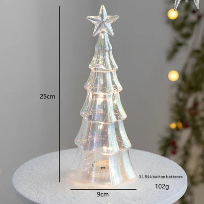 Cloth Christmas decoration models including battery-powered old man and tree for table and window use, 10-20cm height