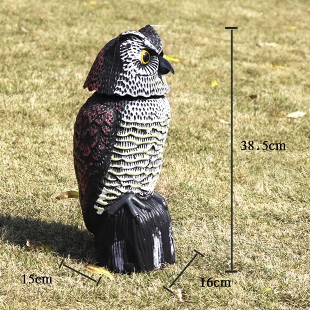 Electric Owl decoration with 360-degree rotating head, pastoral style animal model