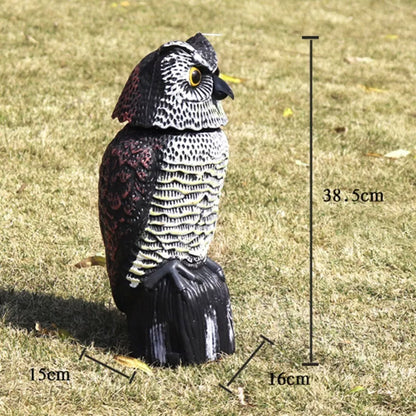 Electric Owl decoration with 360-degree rotating head, pastoral style animal model