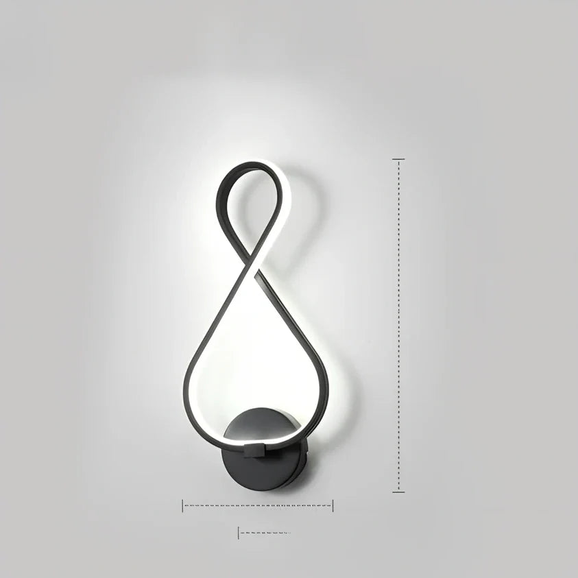 Nordic minimalist LED wall lamp in black with silicone shade, 220V for bedroom bedside use, 30000-hour lifespan