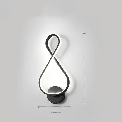 Nordic minimalist LED wall lamp in black with silicone shade, 220V for bedroom bedside use, 30000-hour lifespan