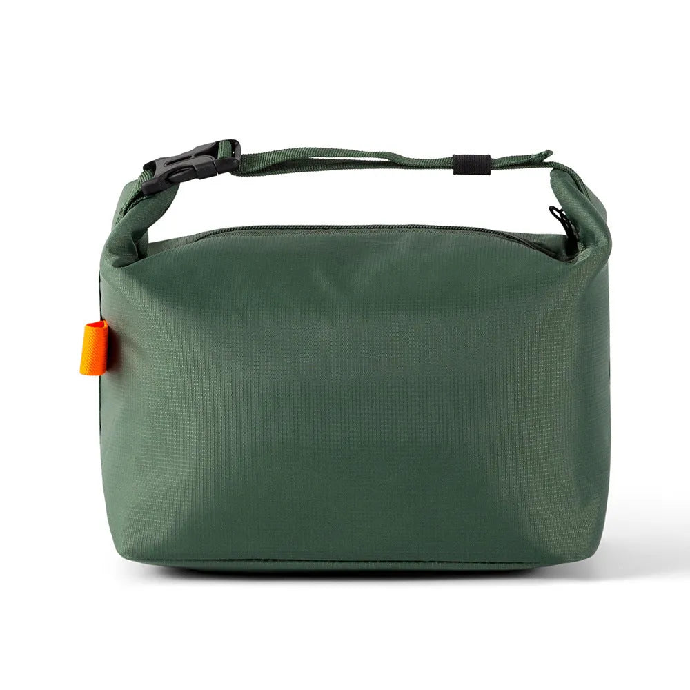 Japanese-style insulated lunch bag in Army Green with 24x14cm base dimensions