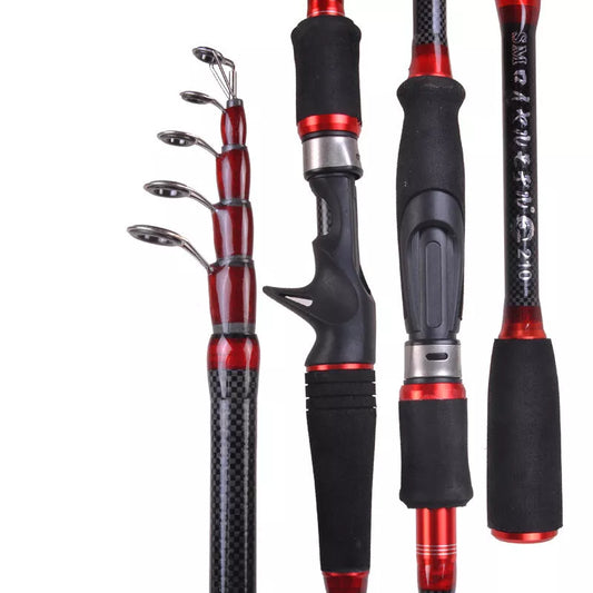 MH Shrinking Carbon Fishing Rod with straight and gun handle options for ocean fishing