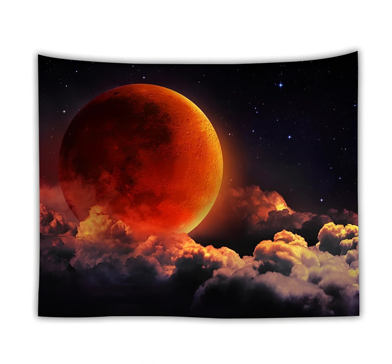 Ocean moon nature tapestry wall hanging in polyester, 150x200cm size with digital print for dorm decor
