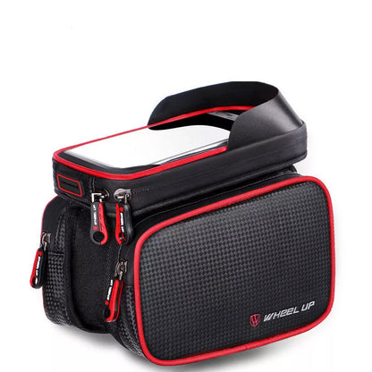 Wheelup mountain bike front beam bag in PU leather, 6.2 inches, water-resistant