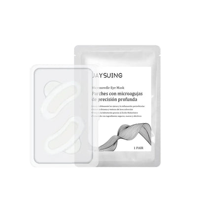 One pair of micro needle eye mask patches for under eye skin care treatment.