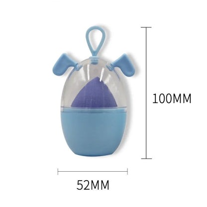 Non-latex dual-use makeup sponge in teardrop, beveled, and gourd shapes, available in ten colours