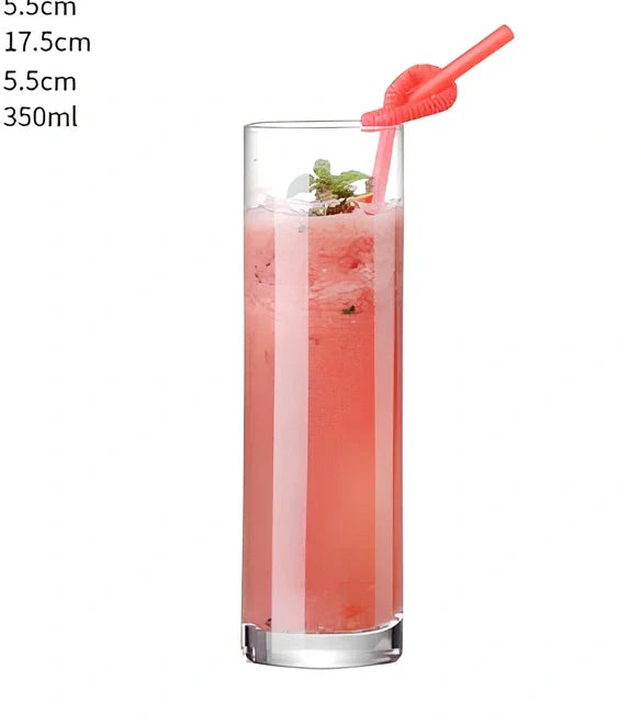 Creative transparent lead-free glass cup with seamless flat base for cocktails, 210ml capacity