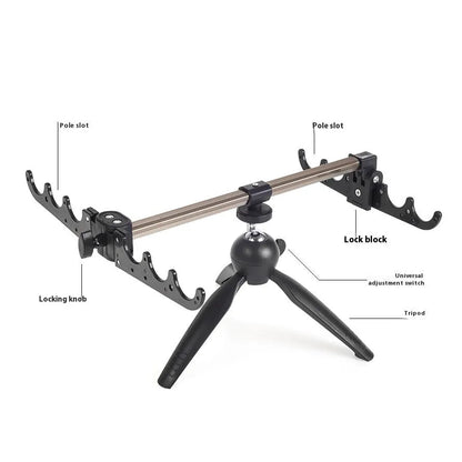 Aluminium alloy ice fishing triangle rod holder bracket with tripod legs for small fishing rods