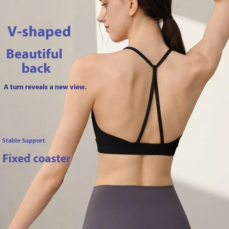 Women's nylon sports vest with fixed double shoulder straps shown in sunshine desert colour