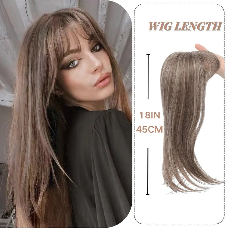 Synthetic inner buckle clip-in hairpiece wig in six colour style options.