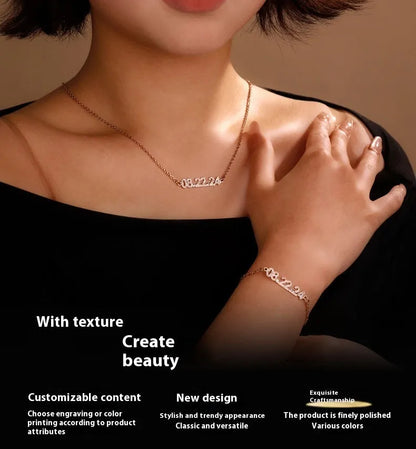Stainless steel digital bracelet with diamond-set numbers showing time display in gold finish