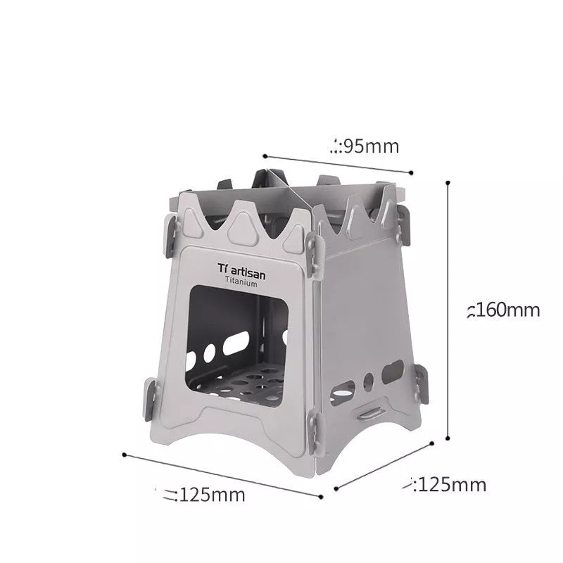 Widesea Camping Wood Stove - Pure Titanium Multi-Fuel Stove for Outdoor Cooking
