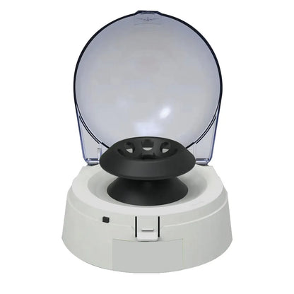 Mini laboratory centrifuge with compact 157x170x120mm dimensions and 7000 RPM speed for sample separation