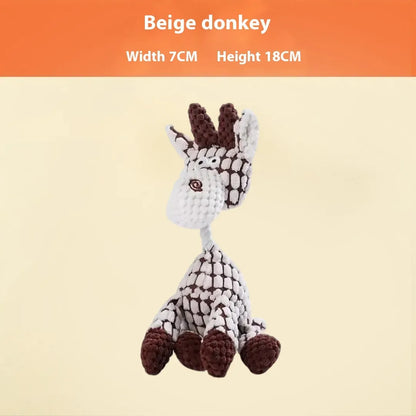 Bite-resistant plush puppy toy in various styles like rechargeable duck and plush donkey for teething relief