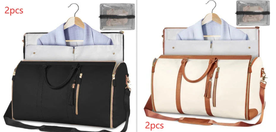 Spacious Travel Duffel Bag - Versatile Women's Handbag with Folding Suit Compartment in Multiple Color Options