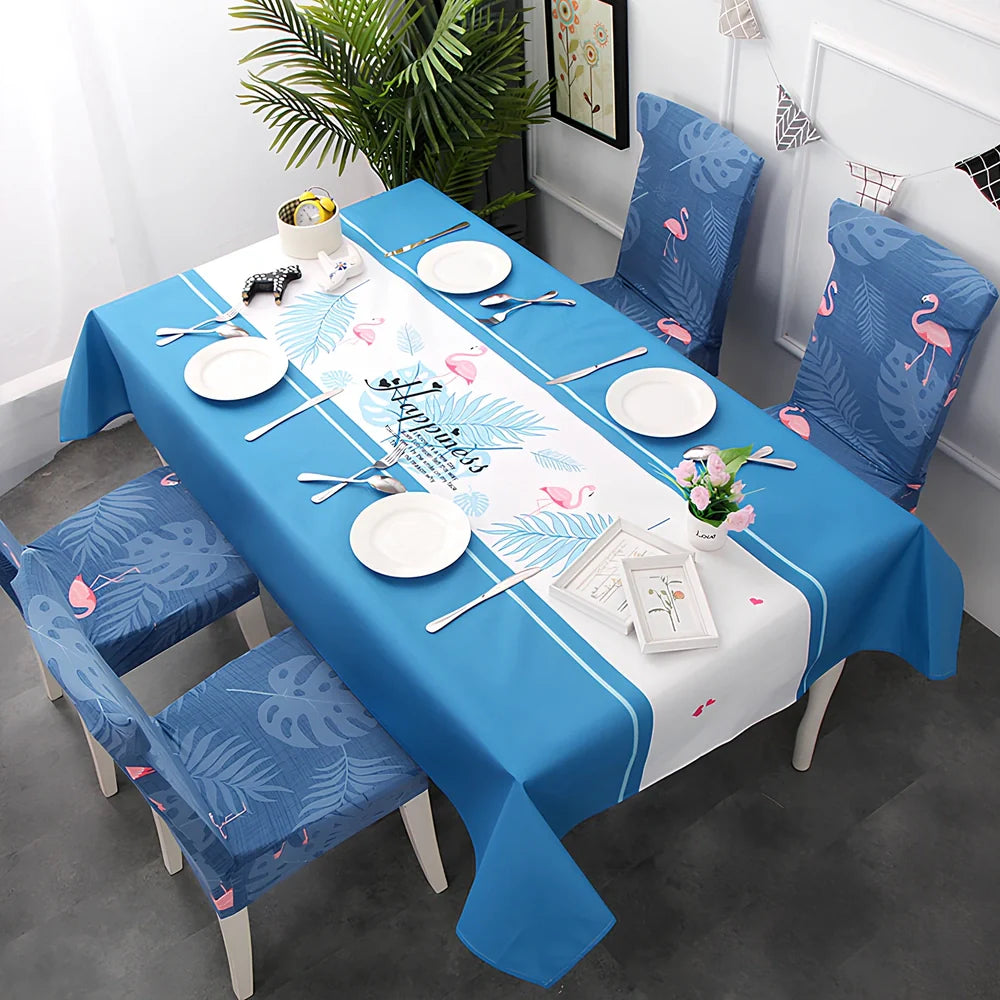 European tablecloth with Nordic pattern in 90% polyester linen blend measuring 120x160cm
