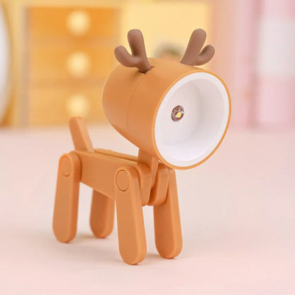 Hand-made mini night lamp with cartoon animal design in blue, measuring 33x55x80mm