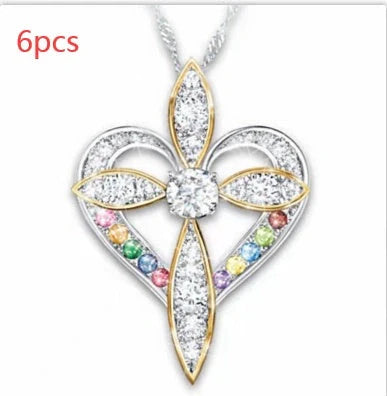 Elegant Heart-Shaped Cross Pendant - A Timeless Accessory for Enhancing Personal Style