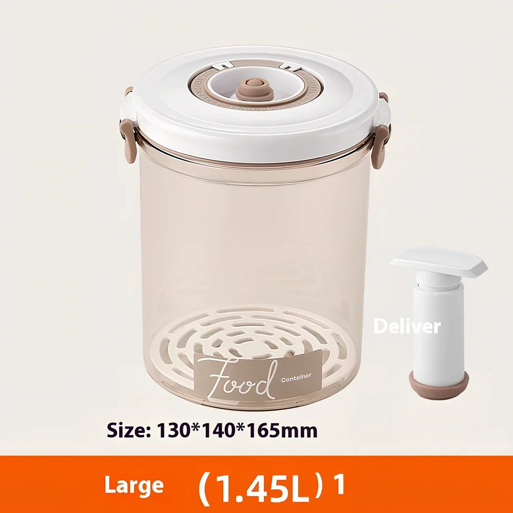 Square transparent vacuum food storage container with manual pump in 1.2L to 4.6L sizes