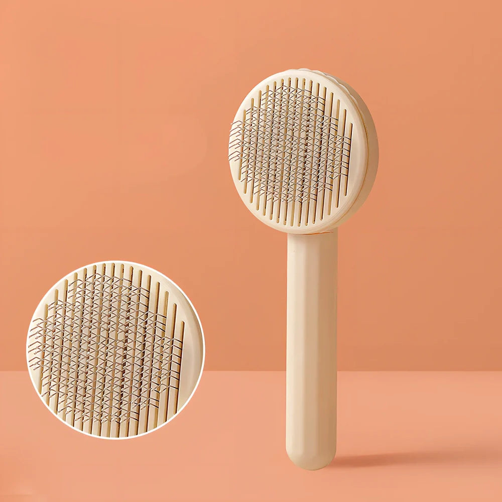 Floating hair cat self-cleaning needle comb in multiple colours removing loose fur