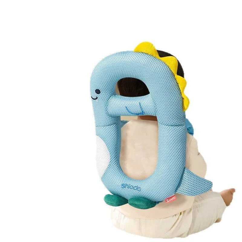 Cartoon animal themed anti-collision pillow for infant head and knee protection.